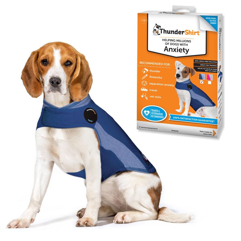 ThunderShirt for Dogs, Medium, Blue Polo - Dog Anxiety Relief Calming Vest - Image 1